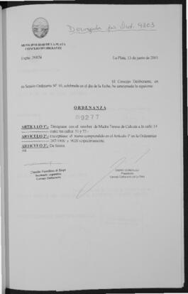 Ordenanza n° 9277 de 2001