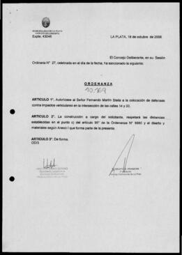 Ordenanza n° 10169 de 2006