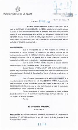 Decreto nº 1119 de 2023, GARRO, Julio cesar