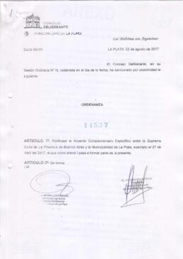 Ordenanza nº 11537 de 2017
