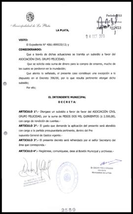 Decreto n° 2580 de 2013, Bruera, Oscar Pablo