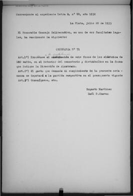 Ordenanza n° 71 de 1933