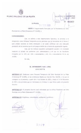 Decreto nº 2307 de 2021, GARRO, Julio cesar