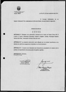 Ordenanza n° 11199 de 2014