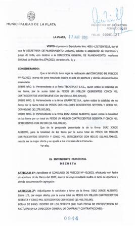 Decreto nº 944 de 2023, GARRO, Julio cesar