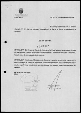 Ordenanza n° 10210 de 2006