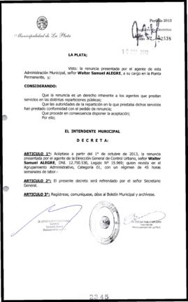 Decreto n° 2345 de 2013, Bruera, Oscar Pablo