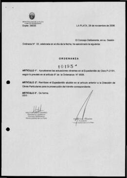 Ordenanza n° 10195 de 2006
