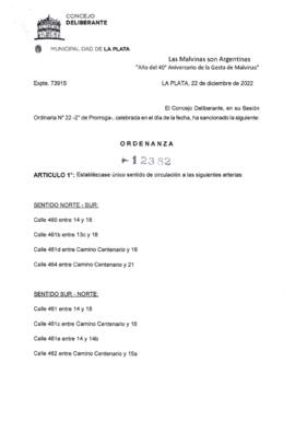 Ordenanza nº 12382 de 2022