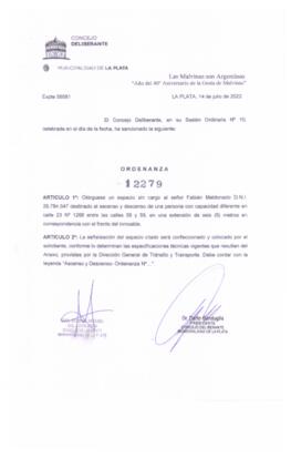 Ordenanza nº 12279 de 2022