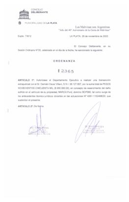 Ordenanza nº 12365 de 2022