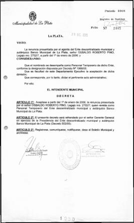 Decreto n° 1980 de 2005, Alak, Julio Cesar