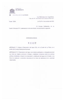 Ordenanza nº 12337 de 2022