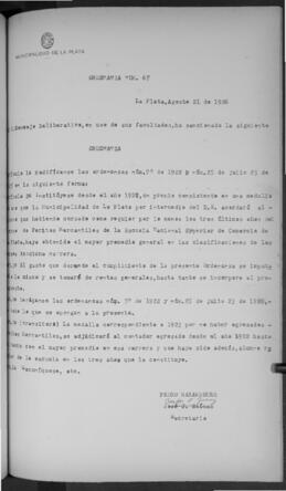 Ordenanza n° 67 de 1926
