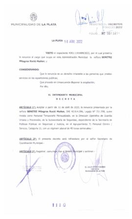Decreto nº 1110 de 2022, GARRO, Julio cesar