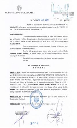 Decreto nº 3081 de 2022, GARRO, Julio cesar