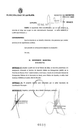 Decreto nº 525 de 2021, GARRO, Julio cesar