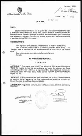 Decreto n° 54 de 2005, Alak, Julio Cesar