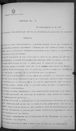 Ordenanza n° 71 de 1926