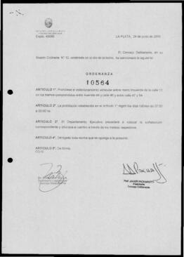 Ordenanza n° 10564 de 2009