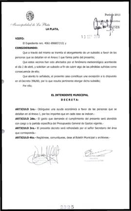 Decreto n° 2325 de 2013, Bruera, Oscar Pablo