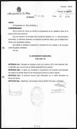 Decreto n° 850 de 2005, Alak, Julio Cesar