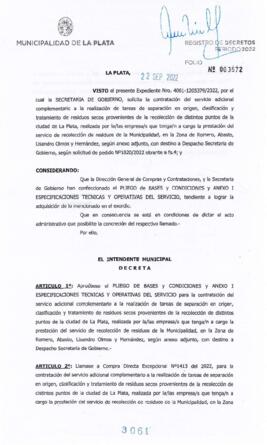 Decreto nº 3061 de 2022, GARRO, Julio cesar