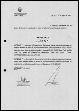 Ordenanza n° 10275 de 2007
