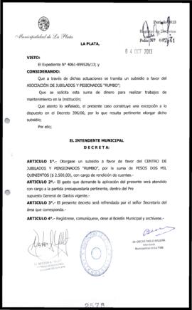 Decreto n° 2578 de 2013, Bruera, Oscar Pablo