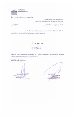 Ordenanza nº 12258 de 2022