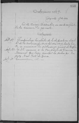 Ordenanza n° 0009 de 1923