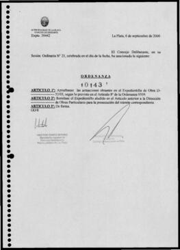 Ordenanza nº 10143 de 2006