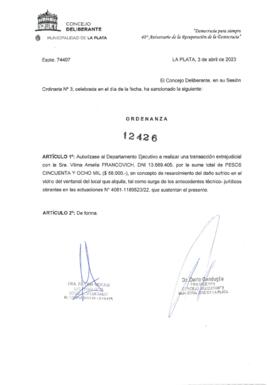Ordenanza nº 12426 de 2023