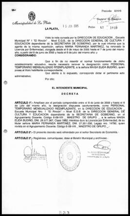 Decreto n° 833 de 2005, Alak, Julio Cesar