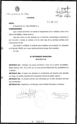 Decreto n° 1645 de 2013, Bruera, Oscar Pablo
