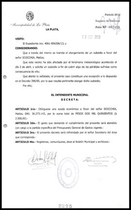 Decreto n° 2275 de 2013, Bruera, Oscar Pablo