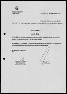 Ordenanza n° 10245 de 2006