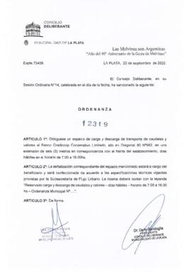 Ordenanza nº 12319 de 2022