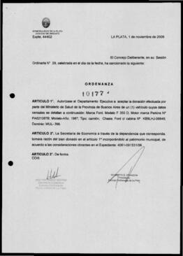 Ordenanza n° 10177 de 2006