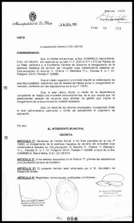 Decreto n° 95 de 2005, Alak, Julio Cesar