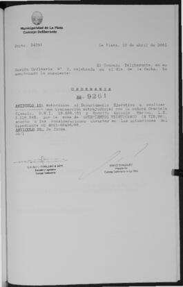 Ordenanza n° 9261 de 2001