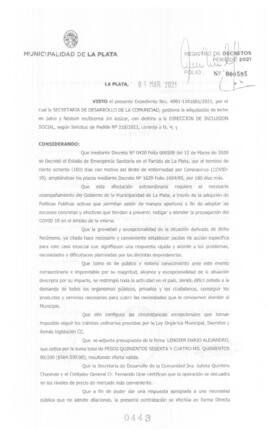 Decreto nº 443 de 2021, GARRO, Julio cesar