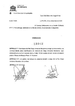 Ordenanza nº 12042 de 2020