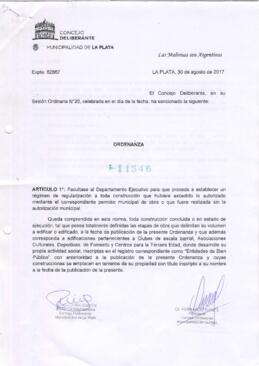Ordenanza nº 11546 de 2017
