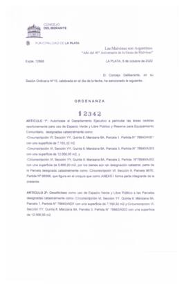 Ordenanza nº 12342 de 2022
