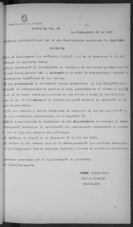 Ordenanza n° 0026 de 1927