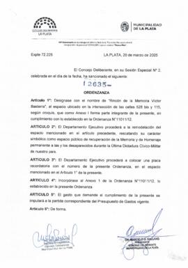 Ordenanza n° 12635 de 2025