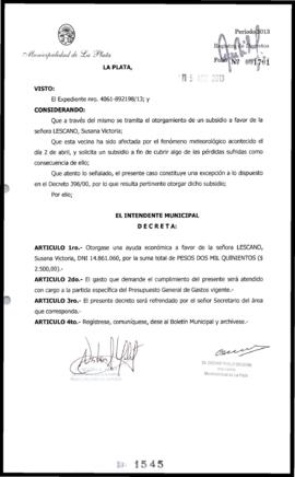 Decreto n° 1545 de 2013, Bruera, Oscar Pablo