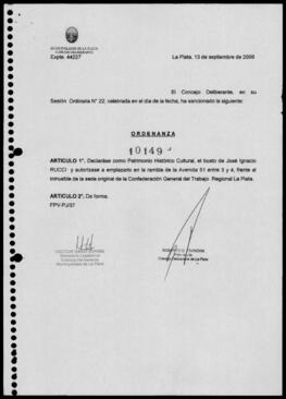 Ordenanza nº 10149 de 2006
