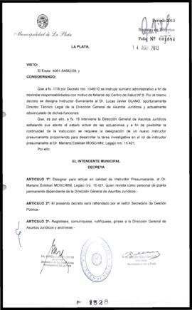 Decreto n° 1528 de 2013, Bruera, Oscar Pablo
